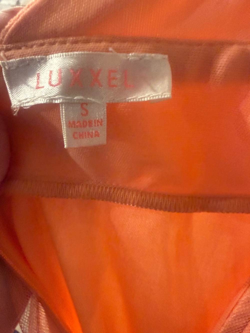 LUXXEL Peach Tulle Maxi Dress NWT Strappy Back Formal Small - Picture 3 of 7